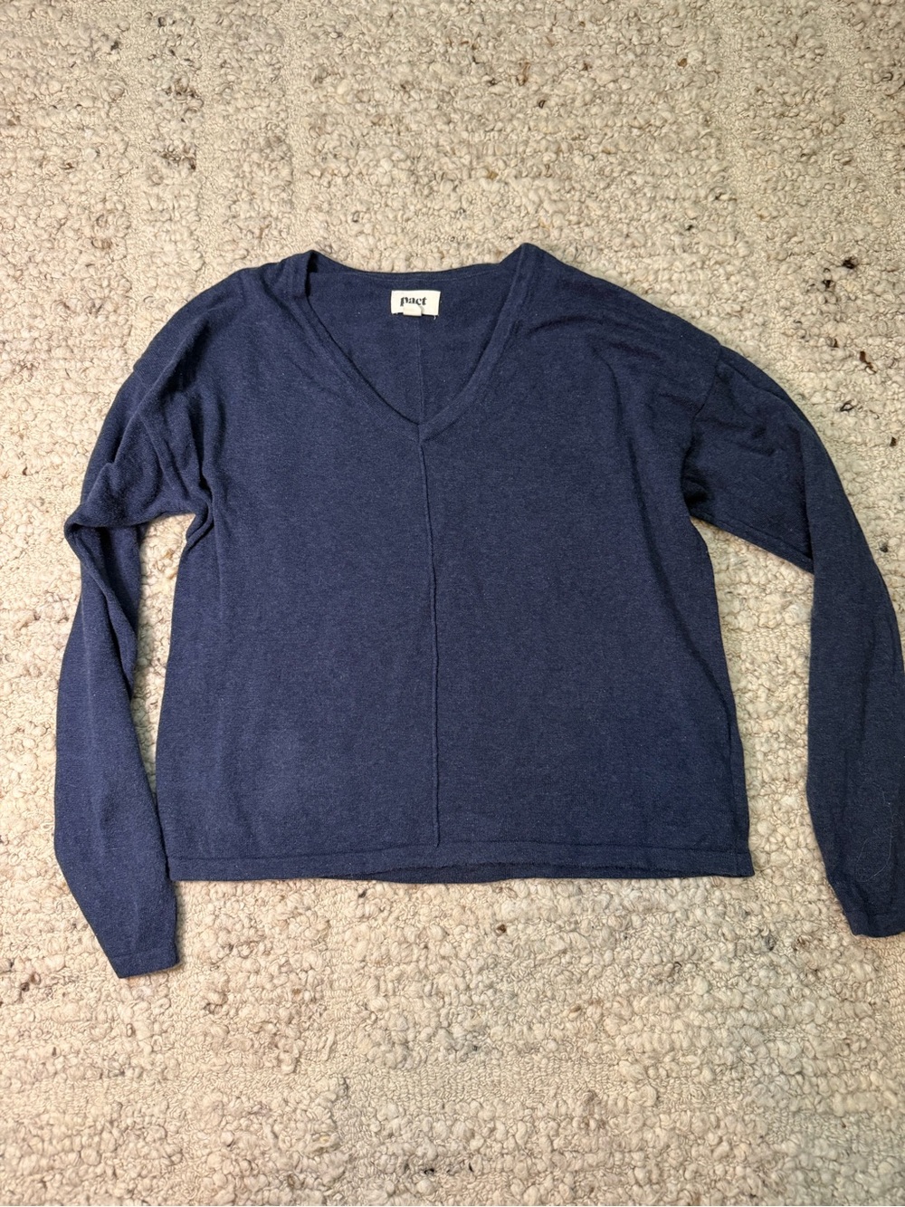 Pact Women's Deep Blue V-Neck Sweater